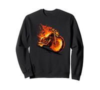 Graphique Burning Motorcycle Love with Cool Flames Sweatshirt