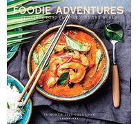 Graphique Calendrier mural 2024 Foodie Adventures | 30,5 x 30,5 cm | Papier épais | Organiseur de maison et de bureau | Grande grille mensuelle | 3 langues et jours fériés marqués | Page d'aperçu de 4