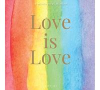 Graphique Calendrier mural 2024 Love is Love | 30,5 x 30,5 cm | Papier épais | Organiseur de maison et de bureau | Grande grille mensuelle | 3 langues et jours fériés marqués | Page d'aperçu de 4 mois