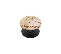 Graphique céleste Aquarius Zodiac Minimal Line PopSockets PopGrip Adhésif