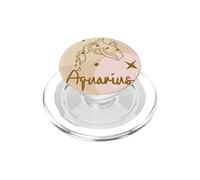 Graphique céleste Aquarius Zodiac Minimal Line PopSockets PopGrip pour MagSafe