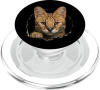 Graphique Chat Sauvage Africain brisant à Travers Un Trou déchiré PopSockets PopGrip pour MagSafe
