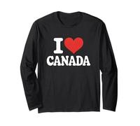Graphique Classique « I Love Canada » en Forme de cœur Manche Longue