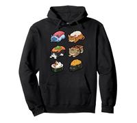 Graphique culinaire Japonais Sushi Cat Kawaii Neko Sweat à Capuche
