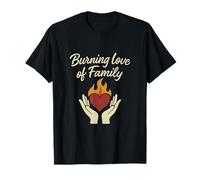 Graphique cœur brûlant l'amour de la famille Dad Life Flame T-Shirt