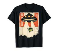 Graphique d'alien Japonais Vintage avec Abdication de Grenouille T-Shirt