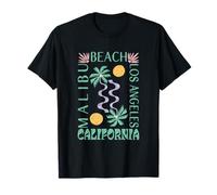 Graphique d'art abstrait rétro de Malibu Summer California Beach T-Shirt