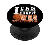 Graphique de Basket-Ball : Peut Faire Toutes Choses à Travers Le Christ PopSockets PopGrip Adhésif