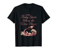Graphique de célébration du vin - The Party Starts Where Wine Flows T-Shirt