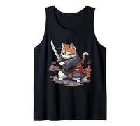 Graphique de Chat samouraï Japonais rétro - Amoureux des Débardeur