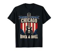 Graphique de Chicago Rock and Roll Music City T-Shirt
