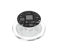Graphique de Circuit électronique Noir et Gris PopSockets PopGrip pour MagSafe