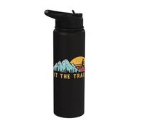 Graphique de course à pied rétro Hit the Trail Runner Stainless Steel Insulated Water Bottle