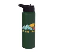 Graphique de course à pied rétro Hit the Trail Runner Stainless Steel Insulated Water Bottle