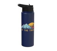 Graphique de course à pied rétro Hit the Trail Runner Stainless Steel Insulated Water Bottle