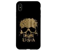 Graphique de crâne Robuste d'anniversaire des États-Unis 2026 pour Les Hommes Robustes et Courageux Coque pour iPhone XS Max