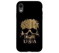 Graphique de crâne Robuste d'anniversaire des États-Unis 2026 pour Les Hommes Robustes et Courageux Coque pour iPhone XR