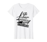 Graphique de déclaration végétarienne du Verseau lesbien T-Shirt Graphique avec Valeur, Femme, Blanc, XS