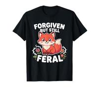 Graphique de Dessin animé Kawaii Forgiven But Still Feral Sly Fox T-Shirt