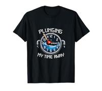 Graphique de Jeu de Mots de Plombier Plongeant Mon Temps Loin T-Shirt