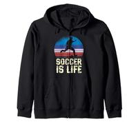 Graphique de joueur à silhouette rétro de Soccer Is Life Sweat à Capuche
