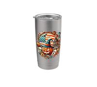 Graphique de la culture américaine Esprit d'Halloween - S28 Gobelet isotherme en acier inoxydable double paroi