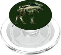 Graphique de la forêt d'orignal Outsider pour Les Amoureux de la Nature et des Montagnes PopSockets PopGrip pour MagSafe