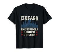 Graphique de la ligne d'horizon de Chicago Big Shoulders Bigger Dreams T-Shirt