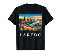 Graphique de la Ligne d'horizon de la rivière du désert de Laredo au Texas T-Shirt