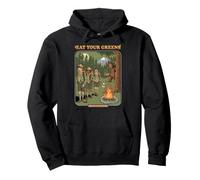 Graphique de la Nature Humoristique Eat Your Greens Bigfoot Camping Sweat à Capuche