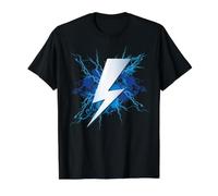Graphique de l'éclair et Conception de Coup de Foudre Bleu T-Shirt Graphique avec Valeur