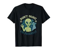 Graphique de l'espace Amusant Alien UFO Dont Panic T-Shirt