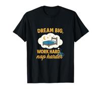 Graphique de motivation Dream Big Work Hard Nap Harder T-Shirt
