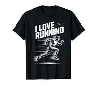 Graphique de Motivation « I Love Running » pour Les Coureurs T-Shirt Graphique avec Valeur
