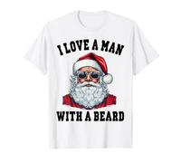 Graphique de Noël Amusant « I Love a Man with a Beard » T-Shirt