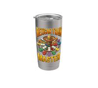 Graphique de nuit de jeu de joueur de domino mexicain Gobelet isotherme en acier inoxydable double paroi