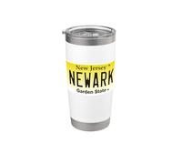 Graphique de plaque d'immatriculation Newark NJ New Jersey Brick City Gobelet isotherme en acier inoxydable double paroi