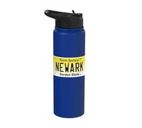 Graphique de plaque d'immatriculation Newark NJ New Jersey Brick City Stainless Steel Insulated Water Bottle