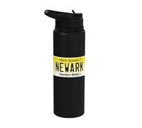Graphique de plaque d'immatriculation Newark NJ New Jersey Brick City Stainless Steel Insulated Water Bottle