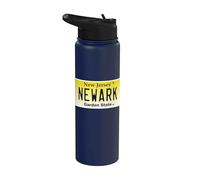 Graphique de plaque d'immatriculation Newark NJ New Jersey Brick City Stainless Steel Insulated Water Bottle