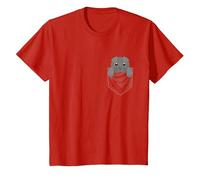 Graphique De Poche Chat Scottish Fold Animal T-Shirt, Enfant, Rouge, 3 Ans