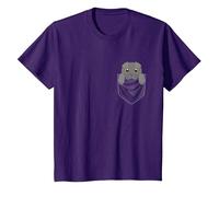 Graphique De Poche Chat Scottish Fold Animal T-Shirt, Enfant, Violet, 12 Ans