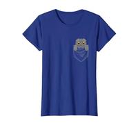 Graphique De Poche Chat Scottish Fold Animal T-Shirt, Femme, Bleu Royal, M