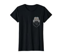 Graphique De Poche Chat Scottish Fold Animal T-Shirt, Femme, Noir, M