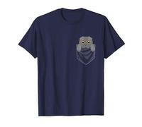 Graphique De Poche Chat Scottish Fold Animal T-Shirt, Homme, Bleu Marine, 5XL