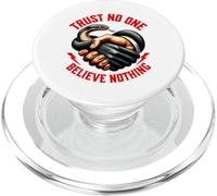 Graphique de poignée de Main en Forme de Serpent, Trust No One Believe Nothing PopSockets PopGrip pour MagSafe
