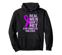Graphique de Sensibilisation à la Violence Domestique Real Men Don't Hit Stop Sweat à Capuche