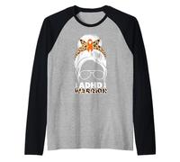 Graphique de Soutien du Ruban Orange pour Sensibilisation au TDAH Warrior Manche Raglan