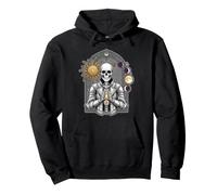 Graphique de Tarot Squelette Soleil céleste Phases de Lune Sweat à Capuche