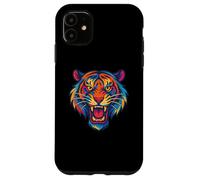 Graphique de Tigre Rugissant coloré pour garçons, Enfants Animaux de fête Coque pour iPhone 11